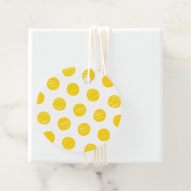 Étiquettes Cadeau Grand Pois Jaune Pickleball Balls Sports (En situation)