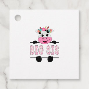 Étiquettes Cadeau Grand Sis De L'Anniversaire Fille Vache Soeur Fami