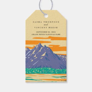 Étiquettes-cadeau Grand Teton National Park Mariage Retro