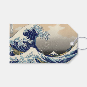Étiquettes-cadeau Grande vague Kanagawa peinture japonaise