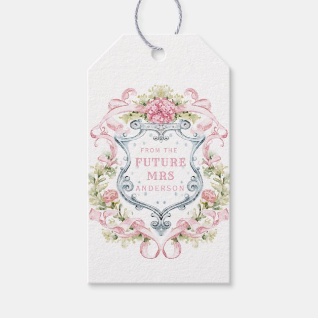 Étiquettes-cadeau Grandmillentenaire Cimier Floral | Future Mme (Devant)
