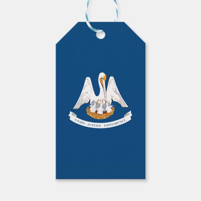 Étiquettes-cadeau Graphique Drapeau Dynamique Louisiane sur un (Devant)