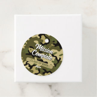 Étiquettes Cadeau Gras Camouflage Vert, Brown, Tan et Noir