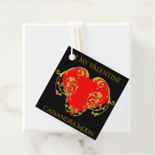 Étiquettes Cadeau Gras Romantique Saint Valentin Rouge Goth Coeur