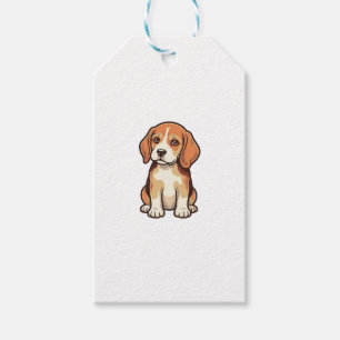 Étiquettes-cadeau Gravure vintage chiot Beagle Art vectoriel_1