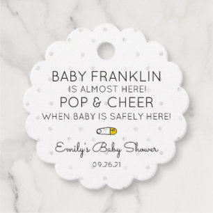 Étiquettes Cadeau Gray Polka Dot Jaune Champagne Neutre Genre