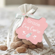 Grazie Con Cuore Italian Thank You Pink