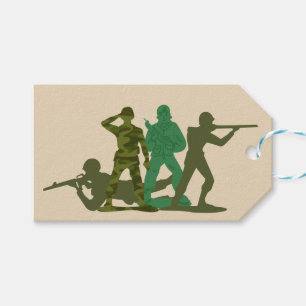 Étiquettes-cadeau Green Army Action Hommes personnalisables
