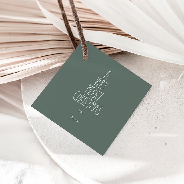 Étiquettes Cadeau Green Boho Polka Dot Noël Carré À De (Créateur téléchargé)