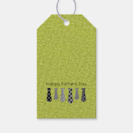 Étiquettes-cadeau Green Denim BlackWhite Cravates Bonne Fête des pèr