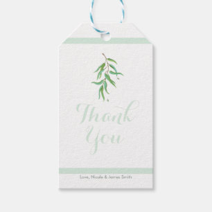Étiquettes-cadeau Green Eucalyptus Botanique Feuille Rustique Mariag