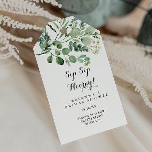 Étiquettes-cadeau Green Eucalyptus Sip Sip Hooray Fête des mariées