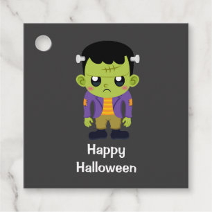 Étiquettes Cadeau Green Frankenstein Monster Happy Halloween