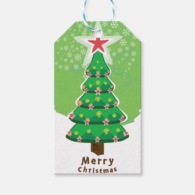 Étiquettes-cadeau Green Merry Christmas (Devant)