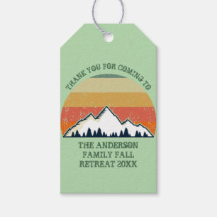 Étiquettes-cadeau Green Mountain Sunset Forest Famille Reunion