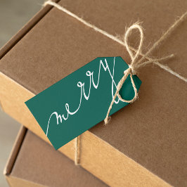 Étiquettes-cadeau Green Very Joyeux Photo personnalisée Noël
