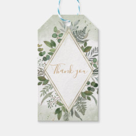 Étiquettes-cadeau Greenery boho sage geometric wedding thank you