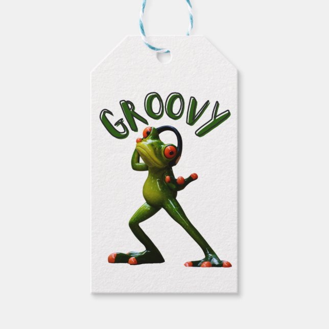 Étiquettes-cadeau Grenouille verte super (Devant)