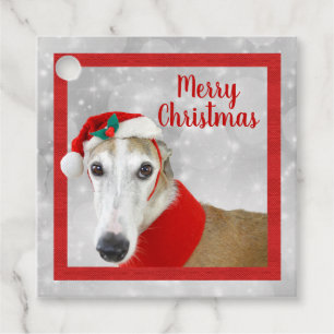 Étiquettes Cadeau Greyhound Joyeux Noël