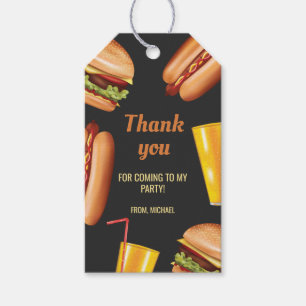 Étiquettes-cadeau Grillades de Hamburger Et De Hot Dog Merci Pour La