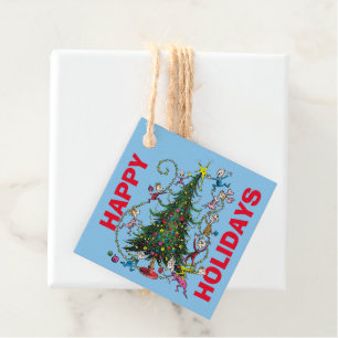 Étiquettes Cadeau Grinch Classique Sapin de Noël
