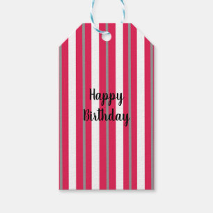 Étiquettes-cadeau Gris blanc rouge personnalisé
