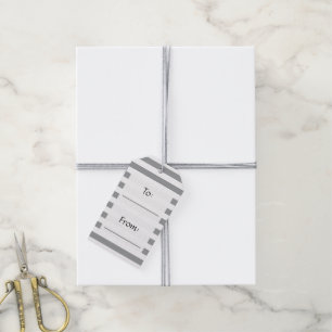 Étiquettes-cadeau Gris, Gris, Motifs rayés, Lignes