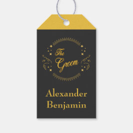 Étiquettes-cadeau Groom Gold Mariage Moderne Personnaliser