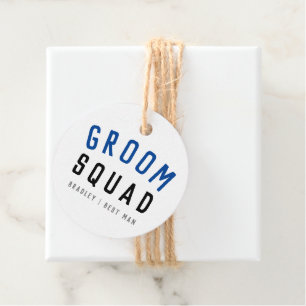 Étiquettes Cadeau Groom Squad Moderne Bachelor Groomsman Design