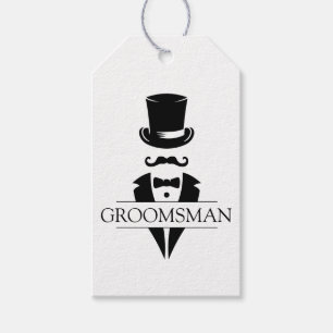Étiquettes-cadeau Groomsmen Tuxedo Mustache