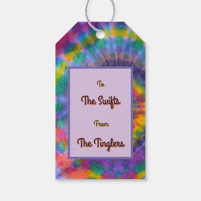 Étiquettes-cadeau Groovy Rainbow Tie-dye  (Dos)
