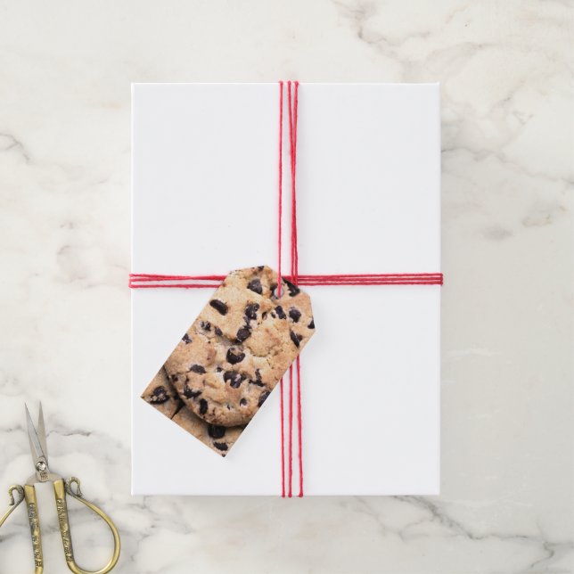 Étiquettes-cadeau Gros plan du biscuit au chocolat (Avec de la ficelle)
