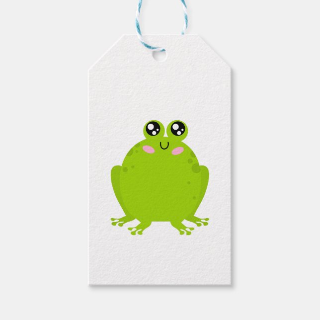 Étiquettes-cadeau Grosse grenouille mignonne (Devant)