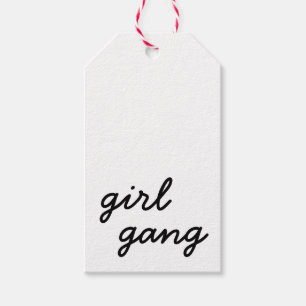 Étiquettes-cadeau groupe de filles mignon scénario féministe moderne