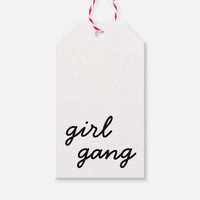 Étiquettes-cadeau groupe de filles mignon script féministe moderne p (Devant)