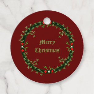 Étiquettes Cadeau Guirlande de Noël gothique personnalisée