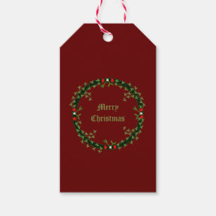 Étiquettes-cadeau Guirlande de Noël gothique personnalisée