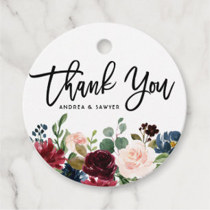Étiquettes Cadeau Guirlande florale automnale à l'aquarelle Bohème M
