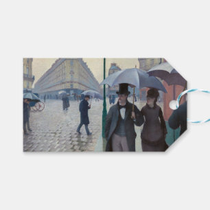 Étiquettes-cadeau Gustave Caillebotte - Rue de Paris, temps de pluie