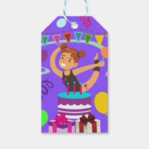 Étiquettes-cadeau Gymnastique fête d'anniversaire