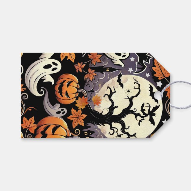Étiquettes-cadeau Halloween/Automne/Automne (Devant (Horizontal))