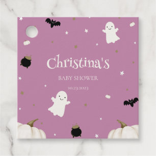 Étiquettes Cadeau Halloween Baby shower Pastel Purple