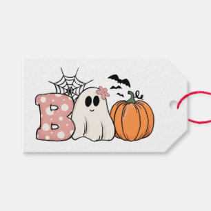 Étiquettes-cadeau Halloween Boo Ghost Citrouille Bats Cobweb