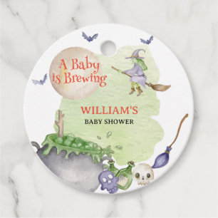 Étiquettes Cadeau Halloween Cauldron Baby brasse une douche