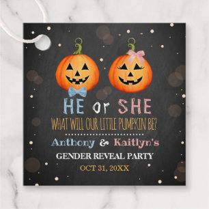 Étiquettes Cadeau Halloween Citrouille Genre Revela Party