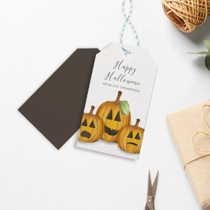 Étiquettes-cadeau Halloween Citrouilles Mignonnes Jack O'lanterns