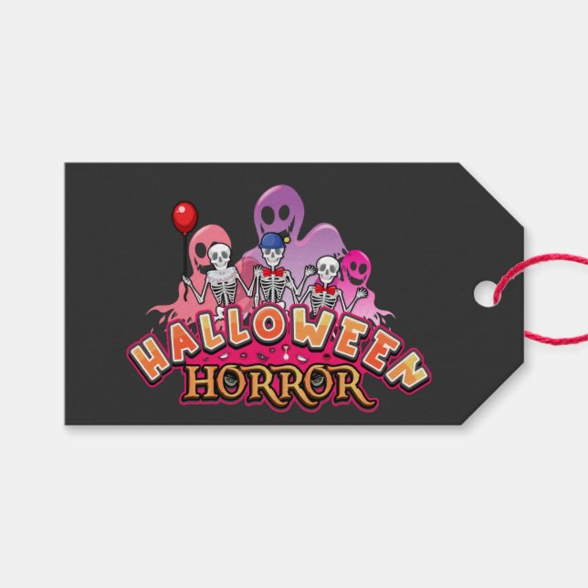 Étiquettes-cadeau Halloween Clowns effrayants Horreur (Devant (Horizontal))
