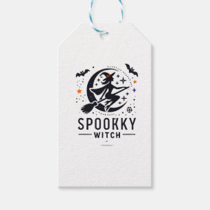 Étiquettes-cadeau Halloween Conception de sorcière Éffrayante - Vol 