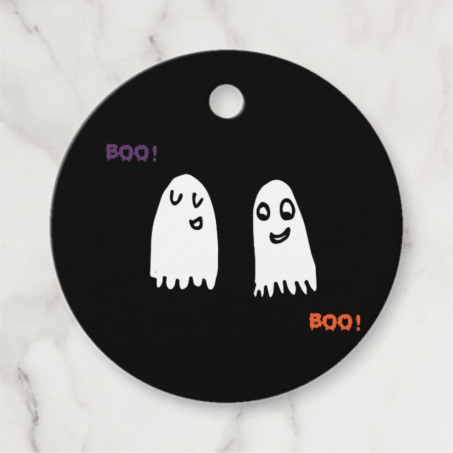 Étiquettes Cadeau Halloween Cute Ghost (Devant)
