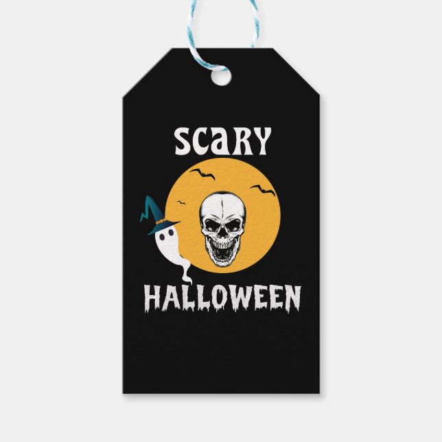 Étiquettes-cadeau Halloween effrayant (Devant)